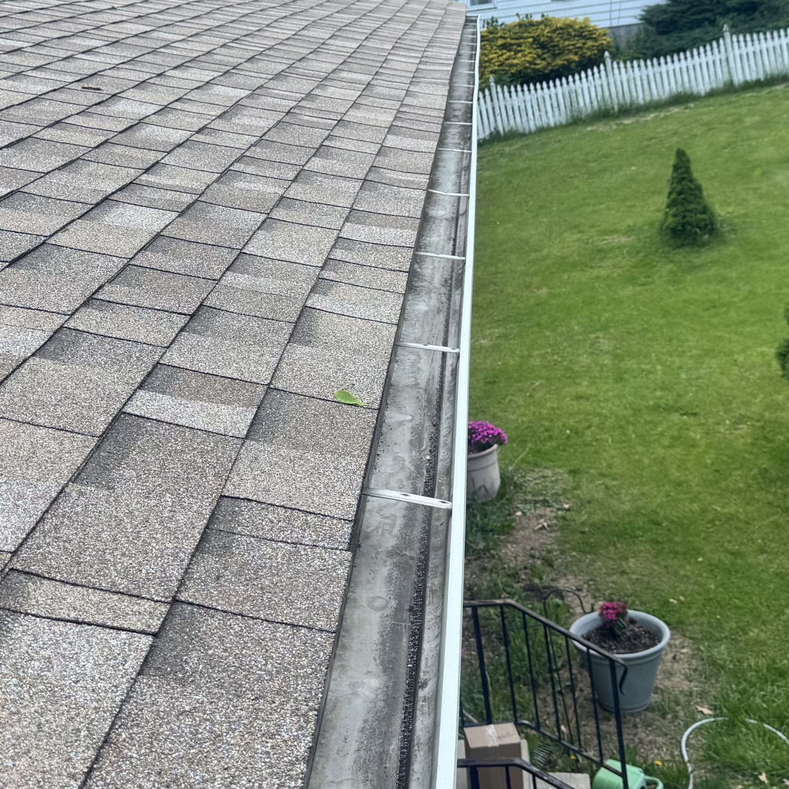 Gutter before gutter guard installation